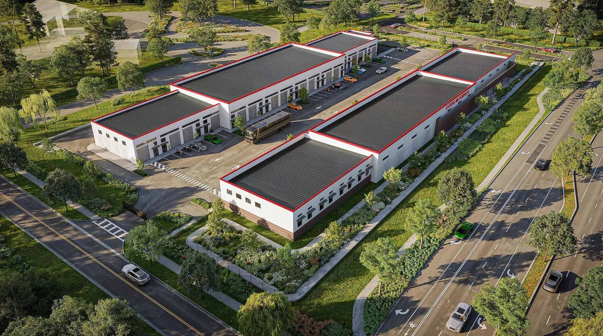 Estero Motorplex luxury car and RV storage condominium development built by Fort Construction in Estero, Florida